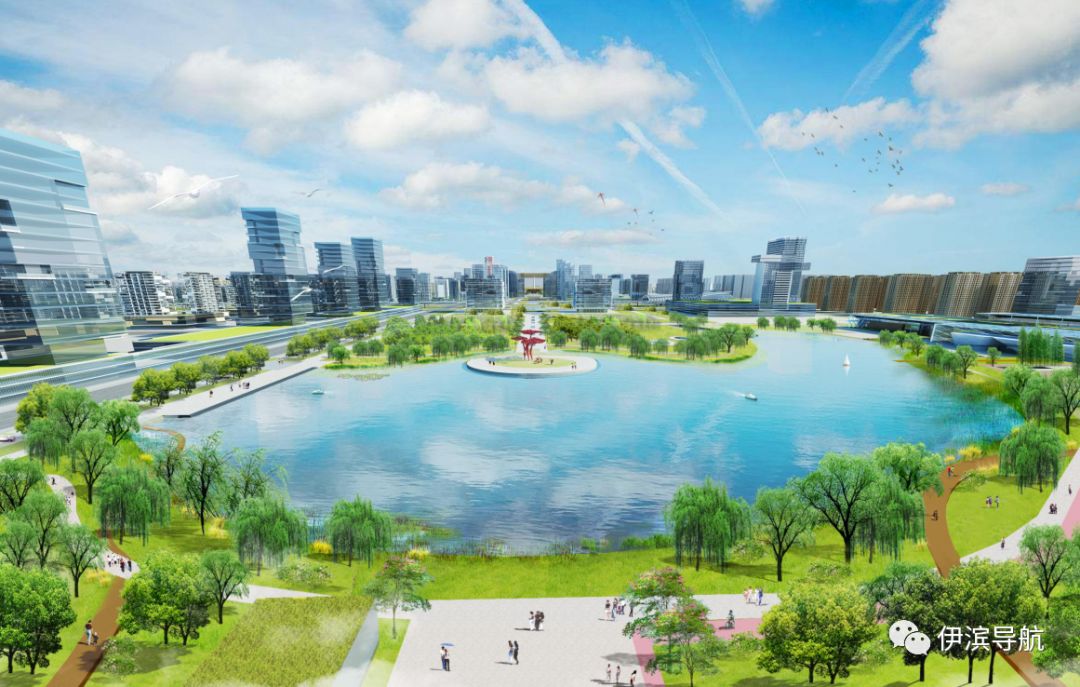 伊滨区中心湖最新进展，揭开未来城市生态新篇章